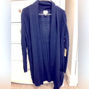 **BRAND NEW WITH TAGS** Women's Petite M Long Sleeve Cardigan Dark Blue